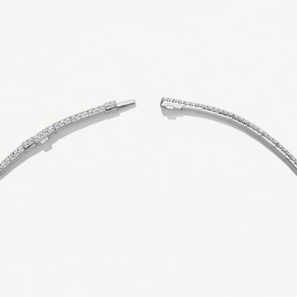 VELA法式切割密镶钻石项链, 18K 白金, large