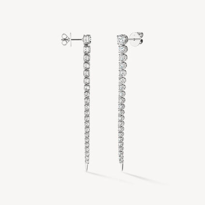 Icicle Diamond Drop Earrings, Long, 18K White Gold Icicle Diamond Drop Earrings, Long, 18K White Gold, large