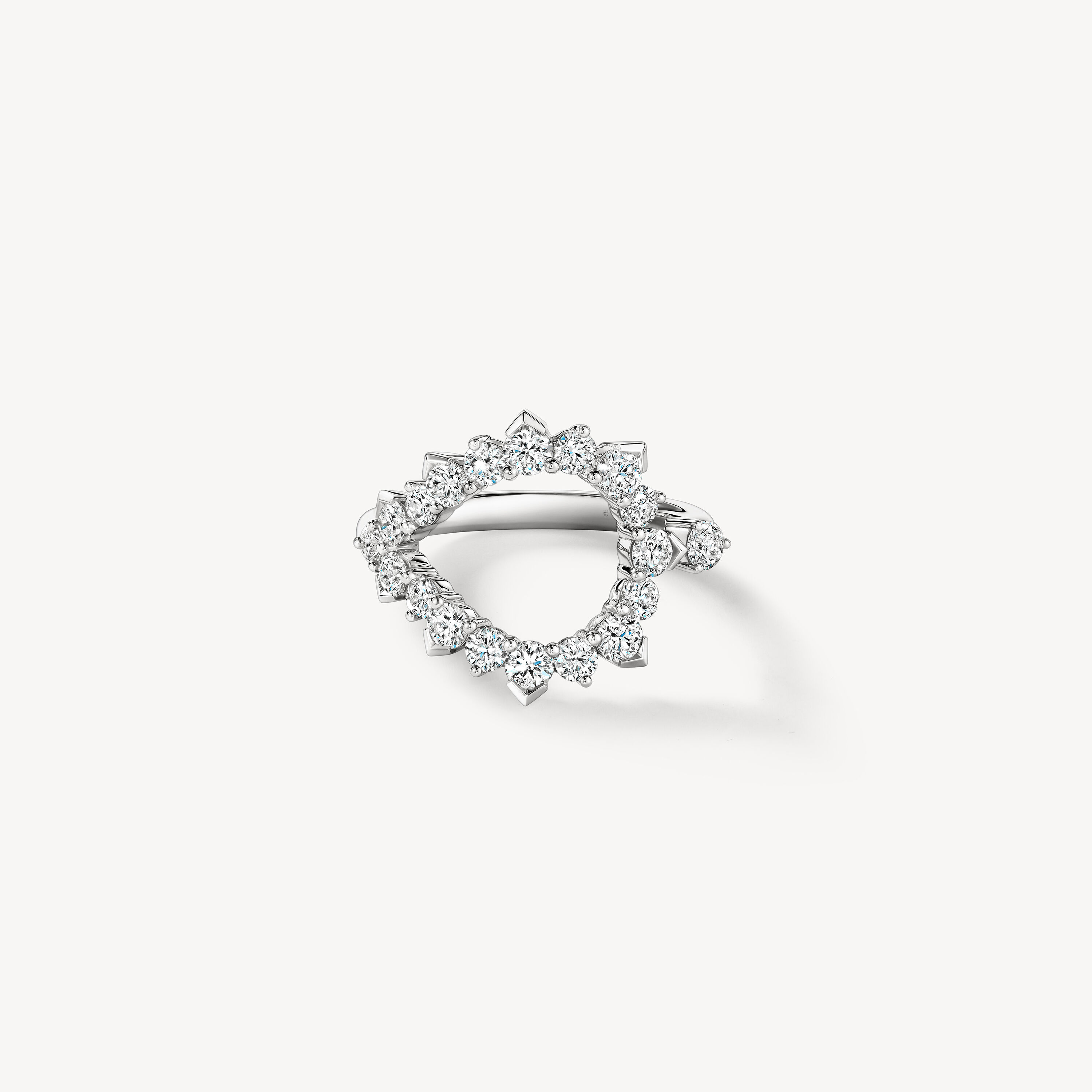 Aerial Open Sunburst Wrap 钻石戒指, 18K 白金, large