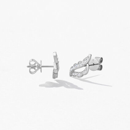 Lorelei Ribbon Ear Climbers, 18K White Gold, large