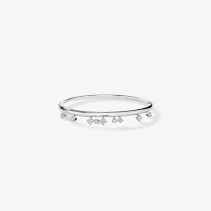BARRE Floating钻石手镯, 18K 白金, large