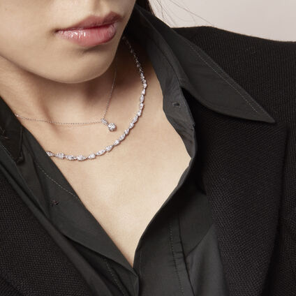 Aerial Petite Drop 钻石项链, 18K 玫瑰金, large