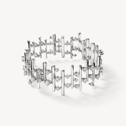 Barre Multi-Row Small Bracelet, 18K White Gold, large