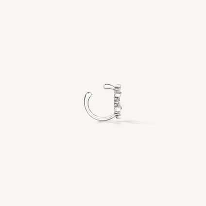 Aerial Open Sunburst Ear Cuff, 18K White Gold, large