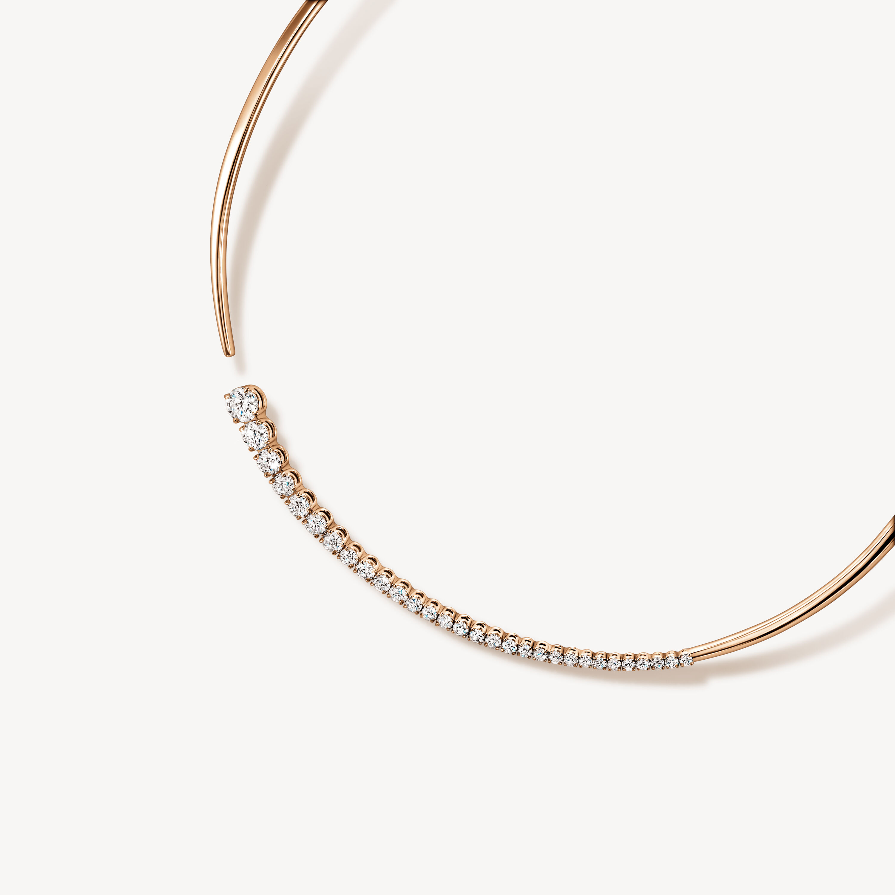 Icicle Diamond Choker, 18K 玫瑰金, large