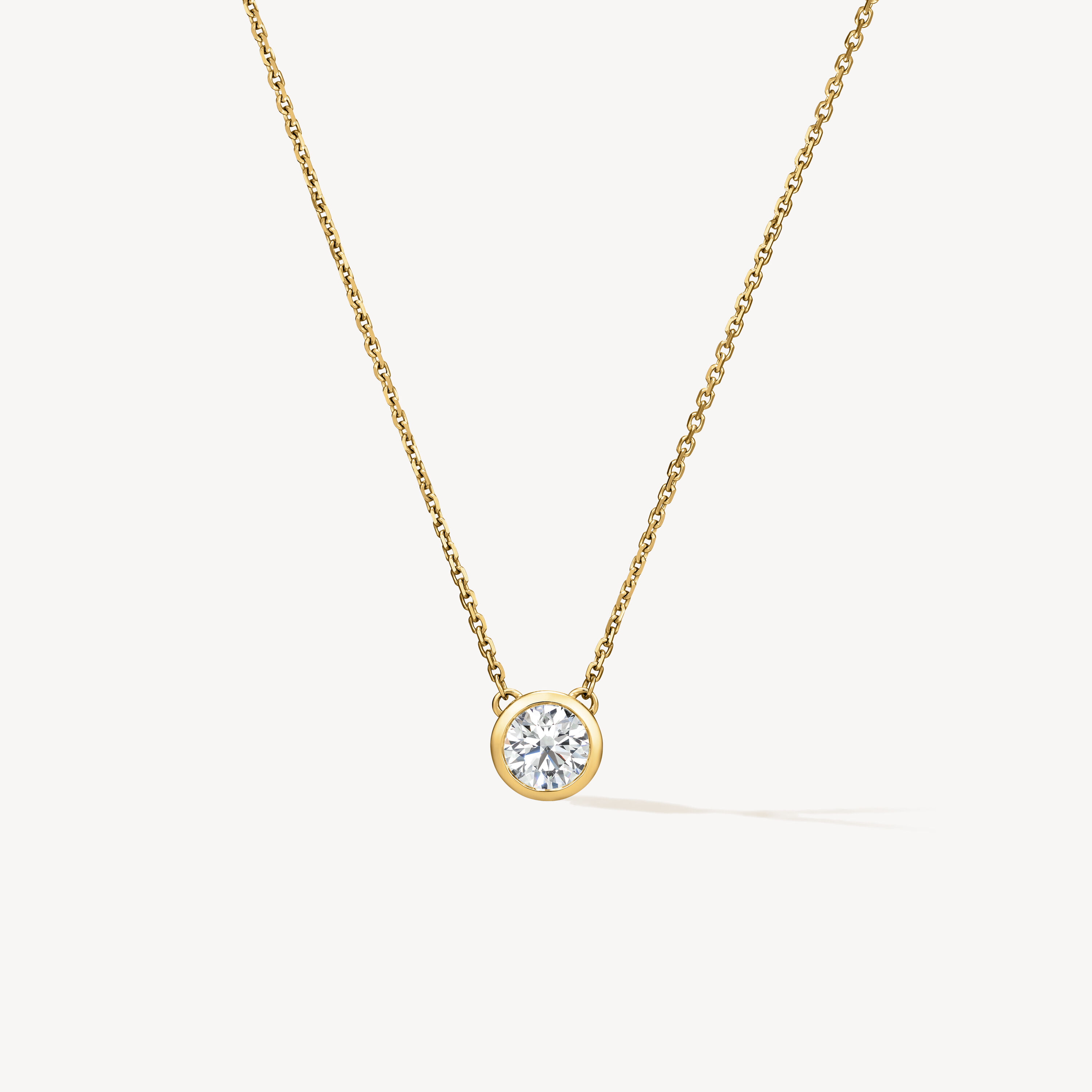Classic Bezel钻石项链, 18K 黄金, large