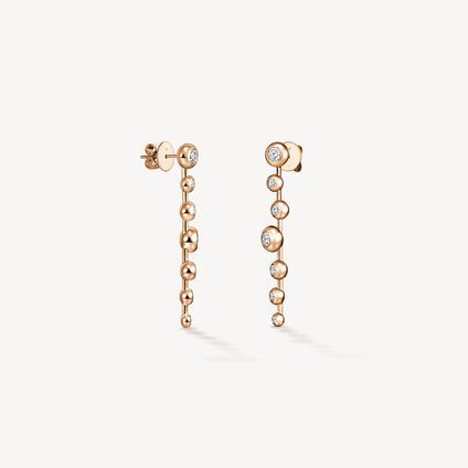 DREAM STILETTO FLOATING 钻石耳环, 18K 玫瑰金, large