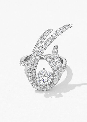 Vela Twisted Cocktail Ring, 18K White Gold Vela Twisted Cocktail Ring, 18K White Gold, large