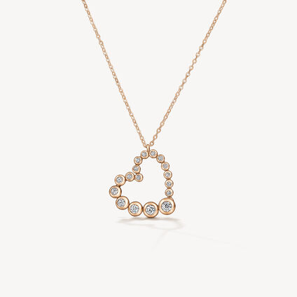 DREAM Heart 钻石项链（小）, 18K 玫瑰金, large