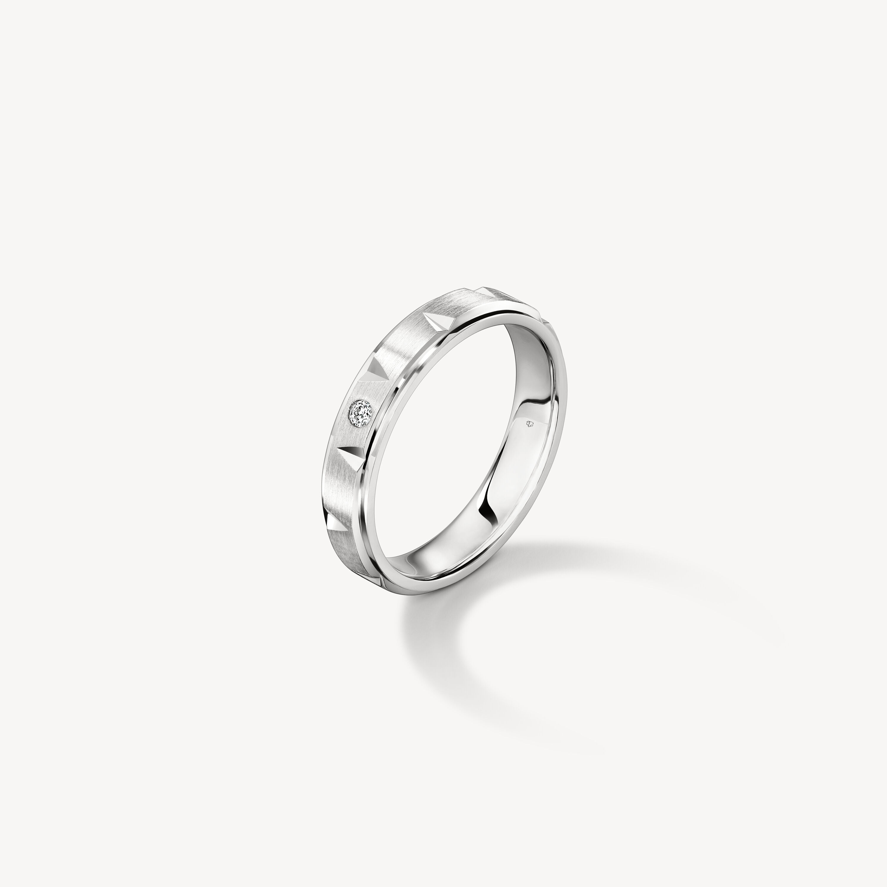 Love Chevron 结婚对戒 , 铂金, large