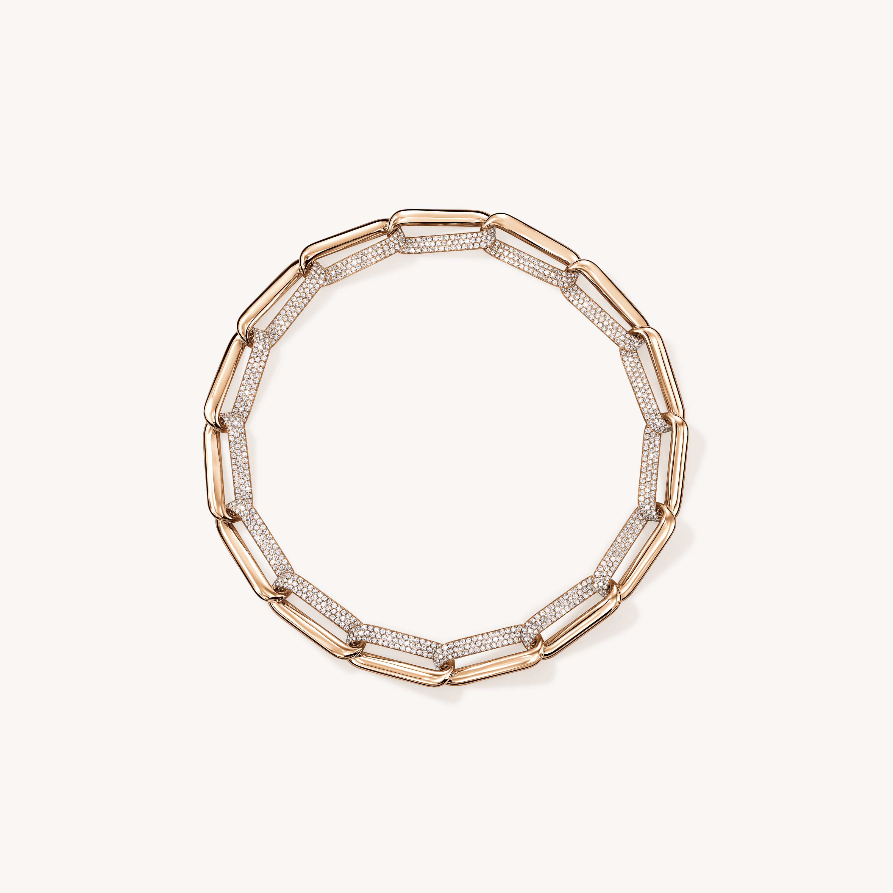 INSIDE/OUT Diamond Link Necklace, 18K Rose Gold, large