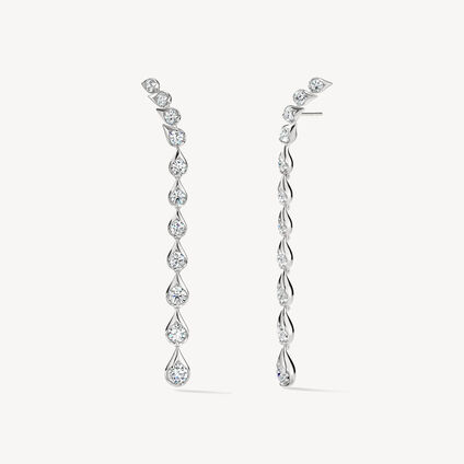 LU Droplet Stiletto Earrings, 18K White Gold, large